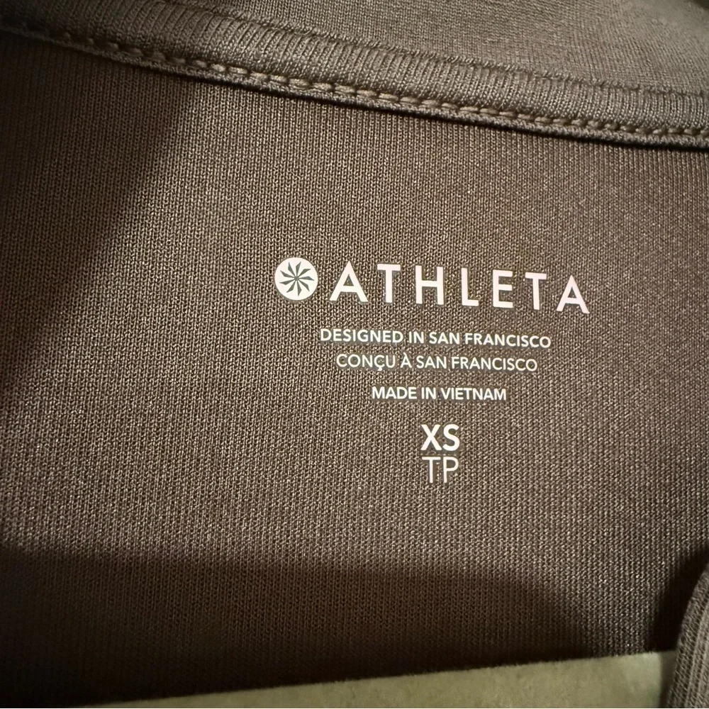 Athleta Espresso Brown Cropped 1/2 Zip Pullover XS Cozy Athleisure - Picture 5 of 7